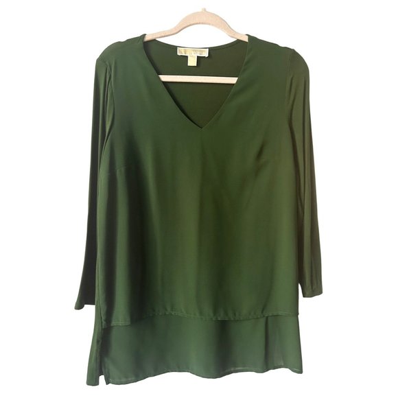 Michael Kors Women's Green Layered Look Pullover Blouse Size Small - Picture 1 of 8
